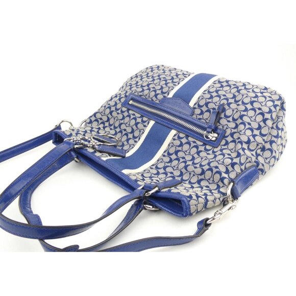 Coach Signature Navy Foldover Crossbody F27024 - Picture 6 of 16